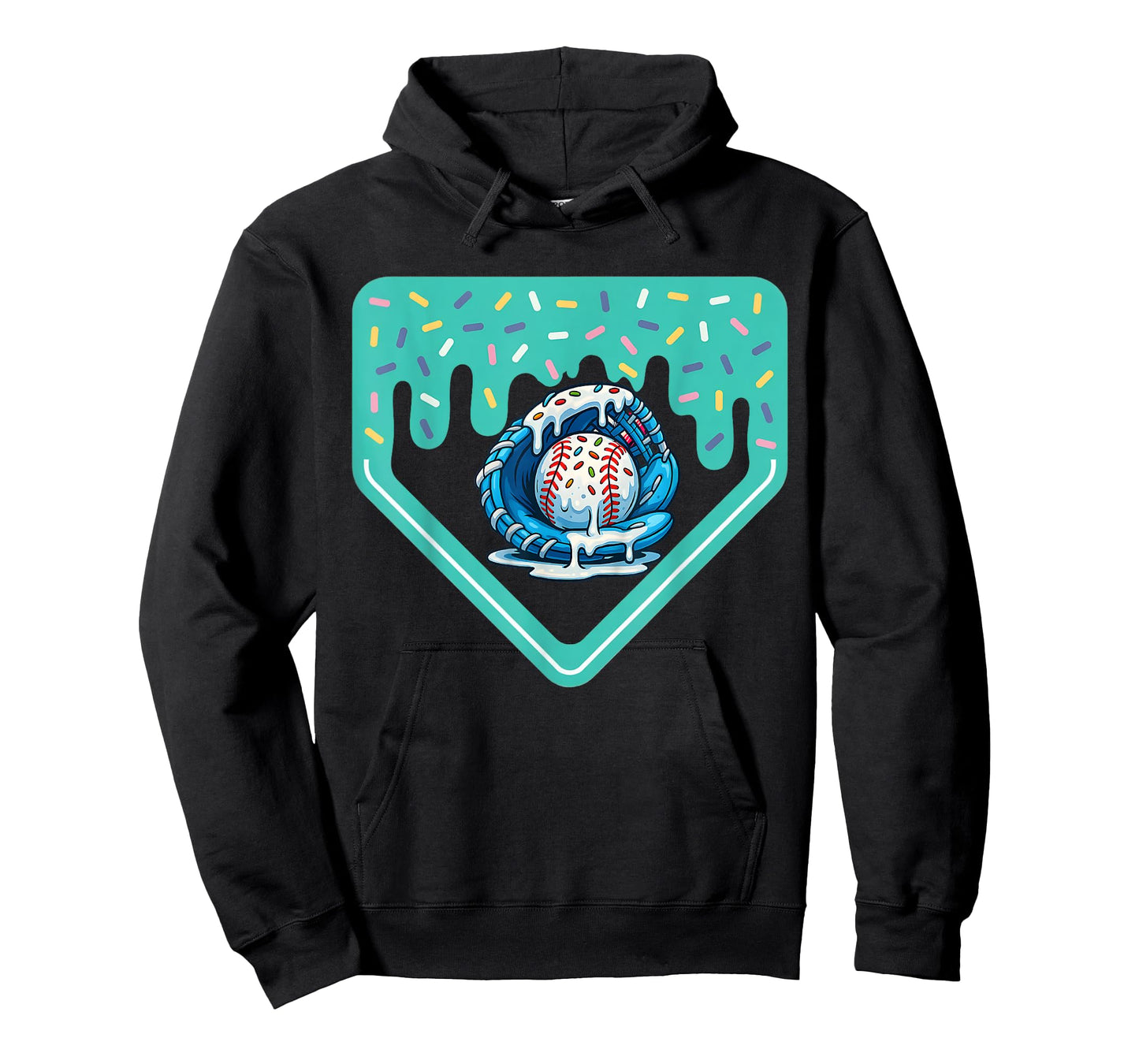 Baseball Home Plate Dripping Ice Cream Drip Youth Boys T-Shirt