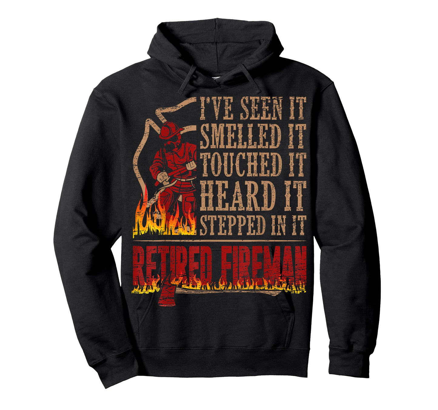 Mens Retired Fireman Firefighter Axe Fire T-Shirt Gift T-Shirt