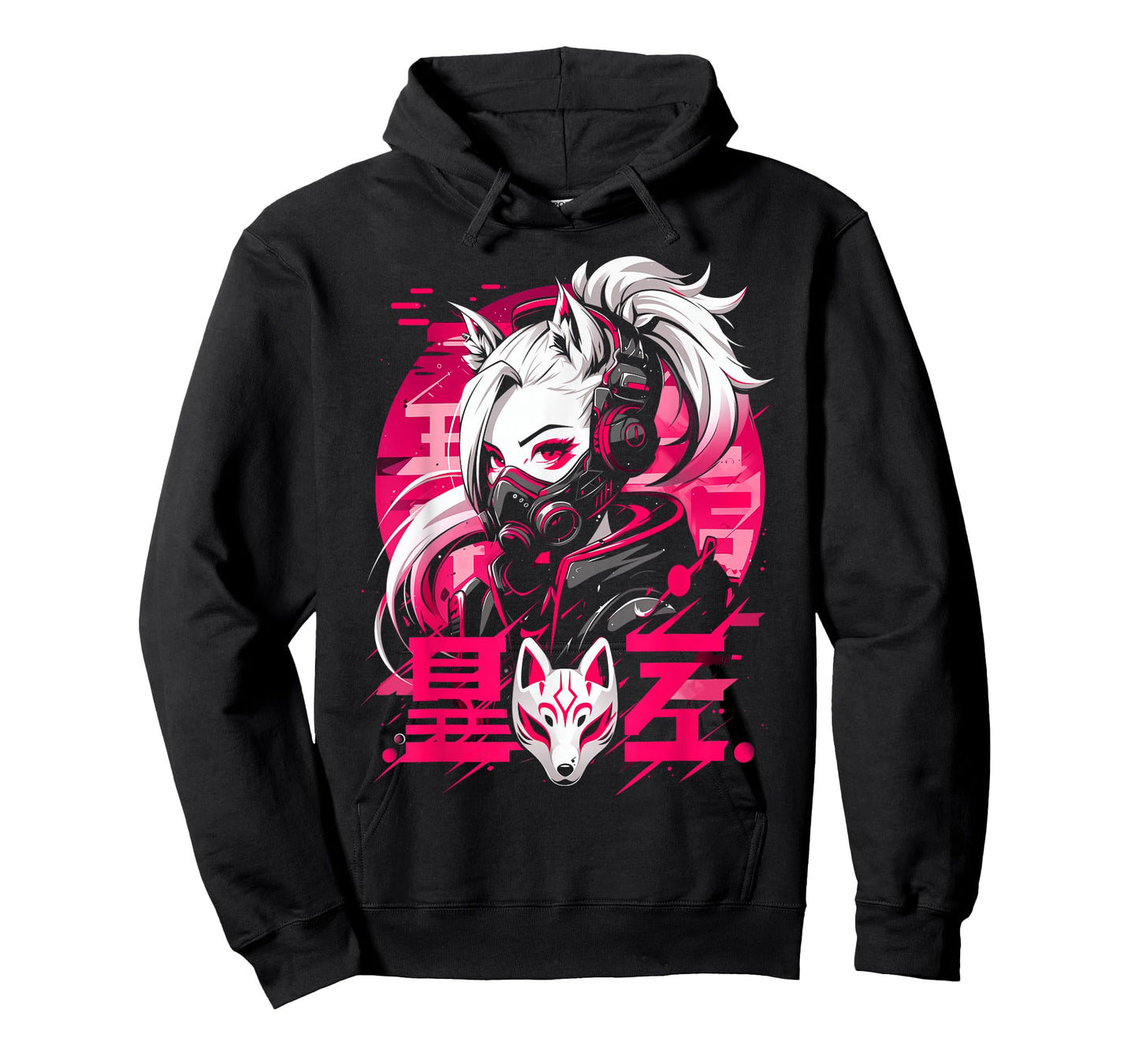 Anime Manga Cyberpunk Aesthetic Techwear Harajuku Kitsune T-Shirt