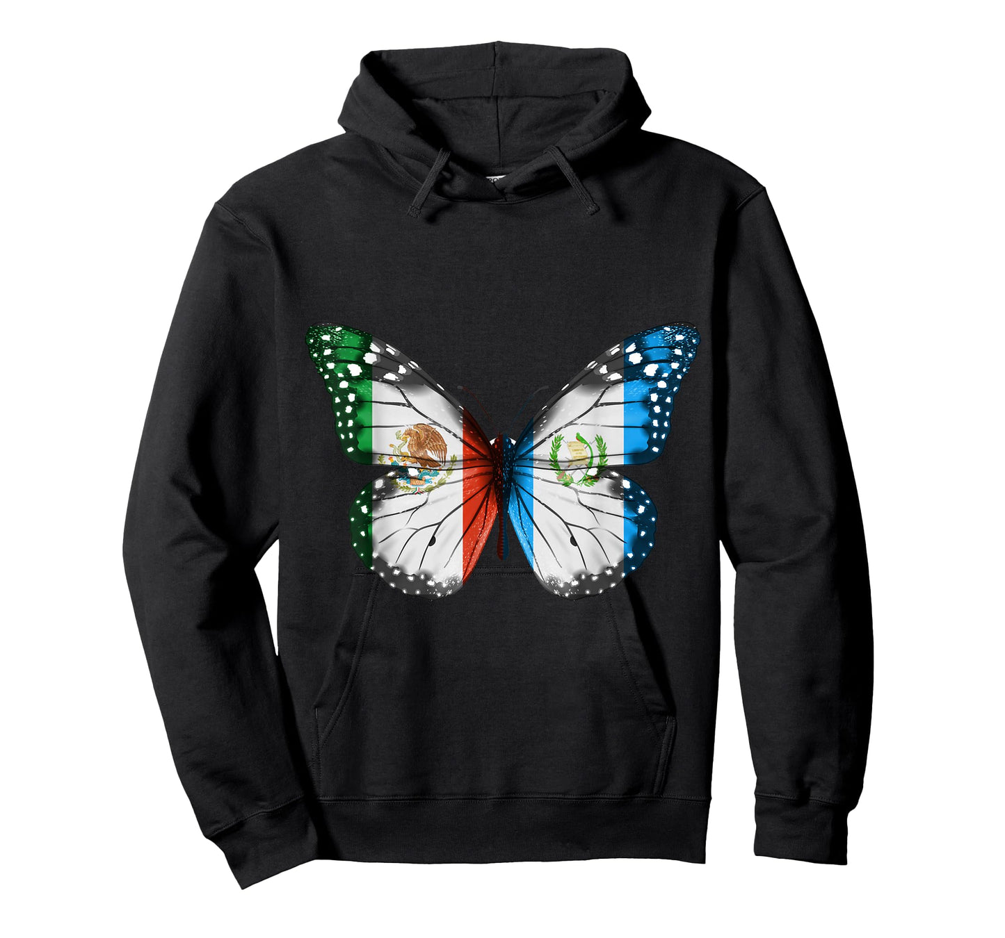 Mexican Guatemalan Flag Butterfly T-Shirt