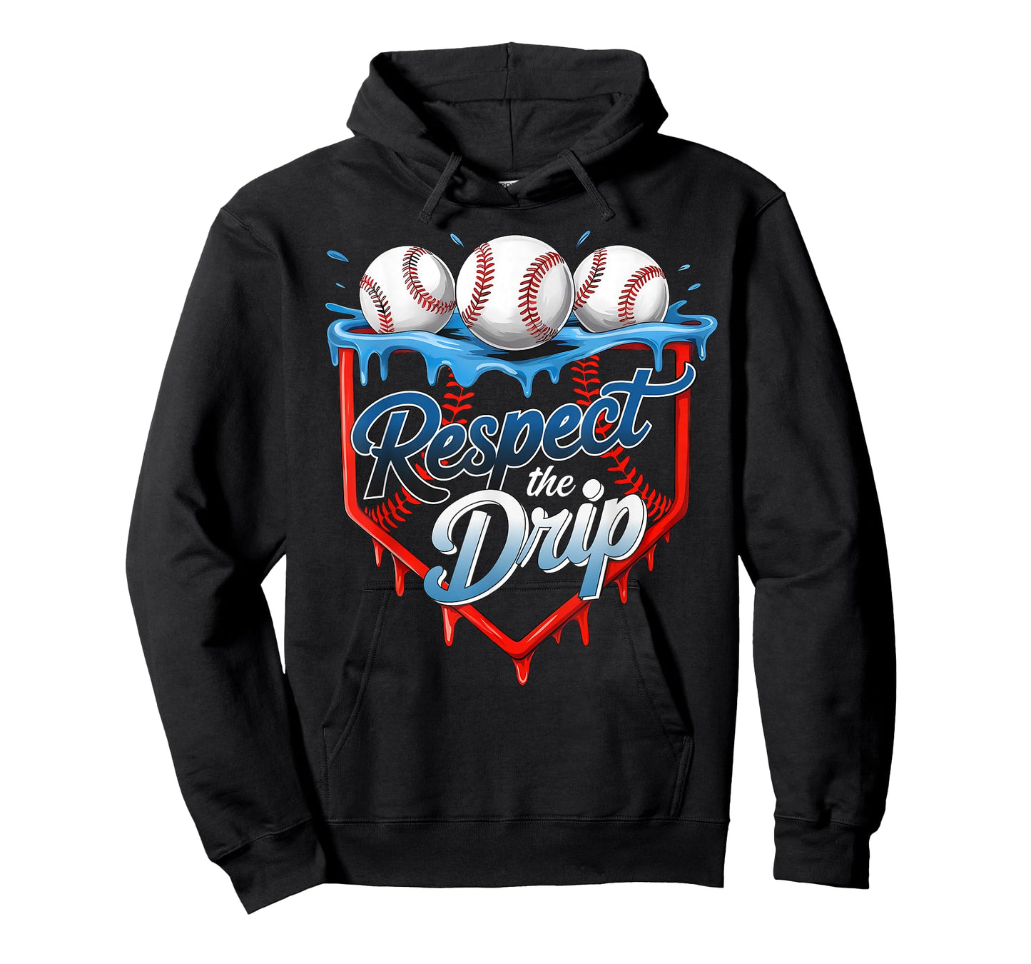 Respect The Drip Baseball Home Plate Ice Cream Drip T-Shirt
