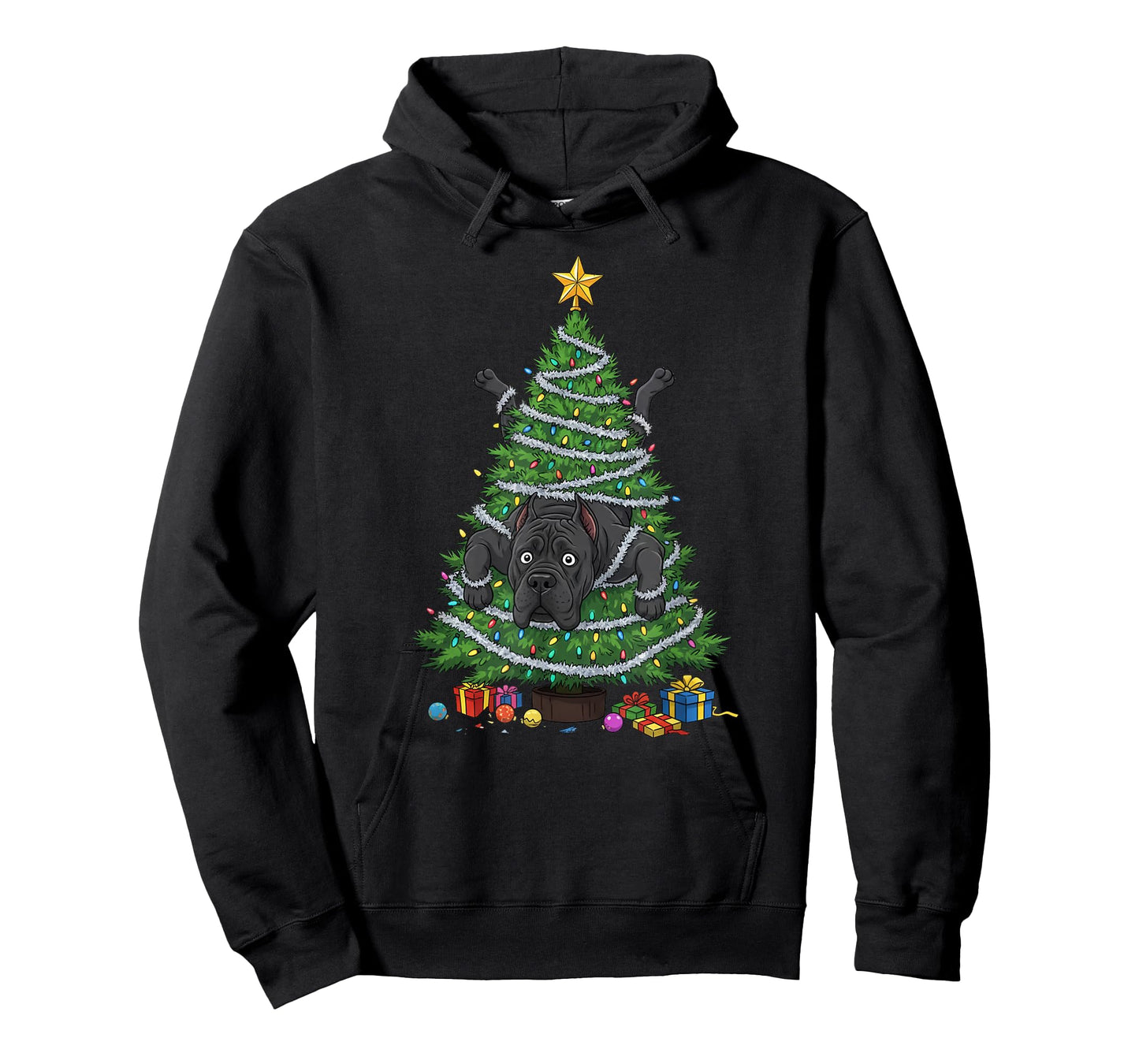 Funny Cane Corso Christmas Tree Lights Kids Mens Womens T-Shirt