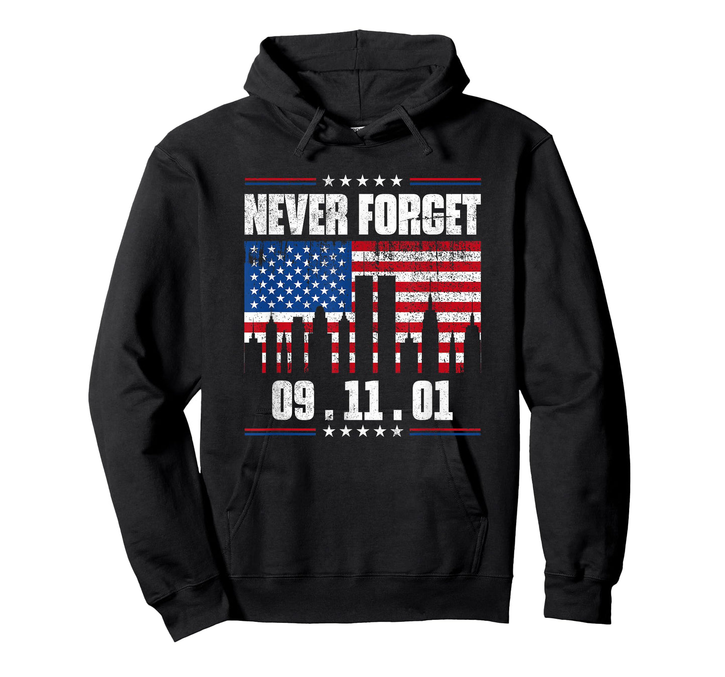 Never Forget September 11 2001 Memorial Day American Flag T-Shirt