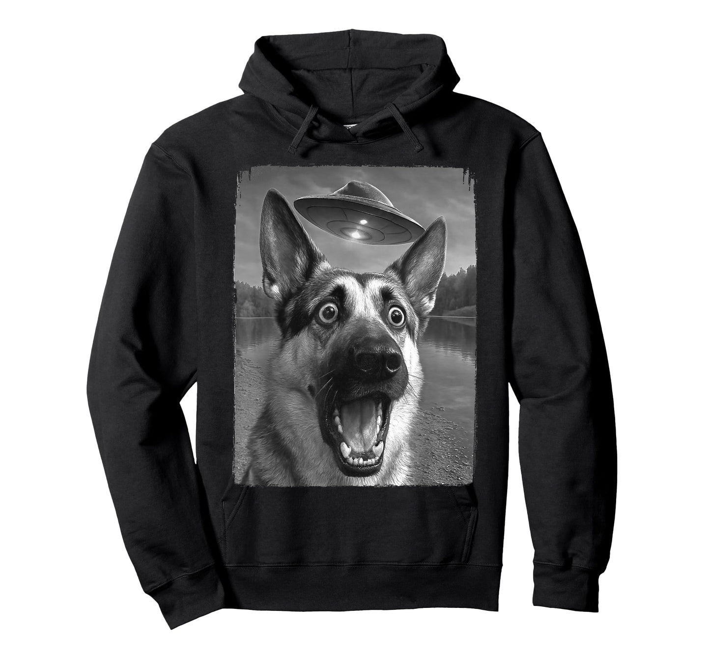 German Shepherd UFO Selfie T-Shirt