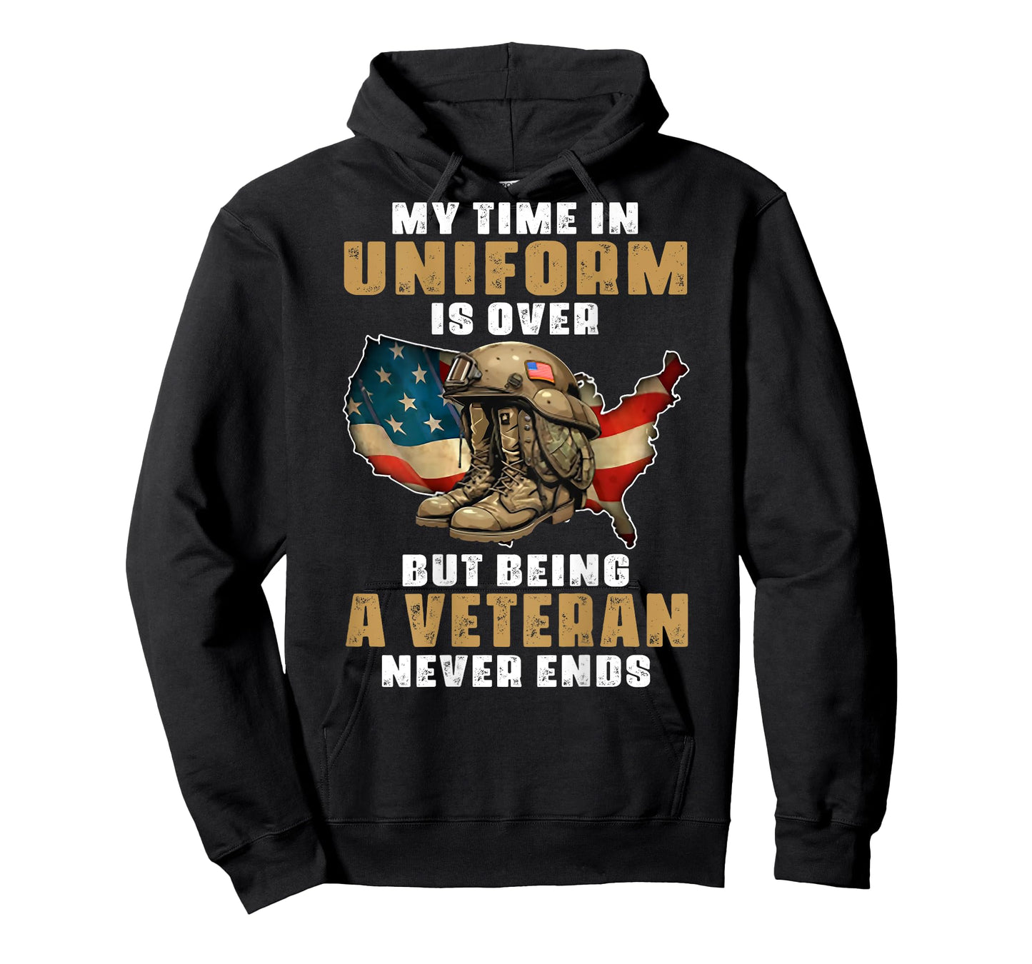 My Time In Uniform Is Over But Being A Veteran Never (back) T-Shirt