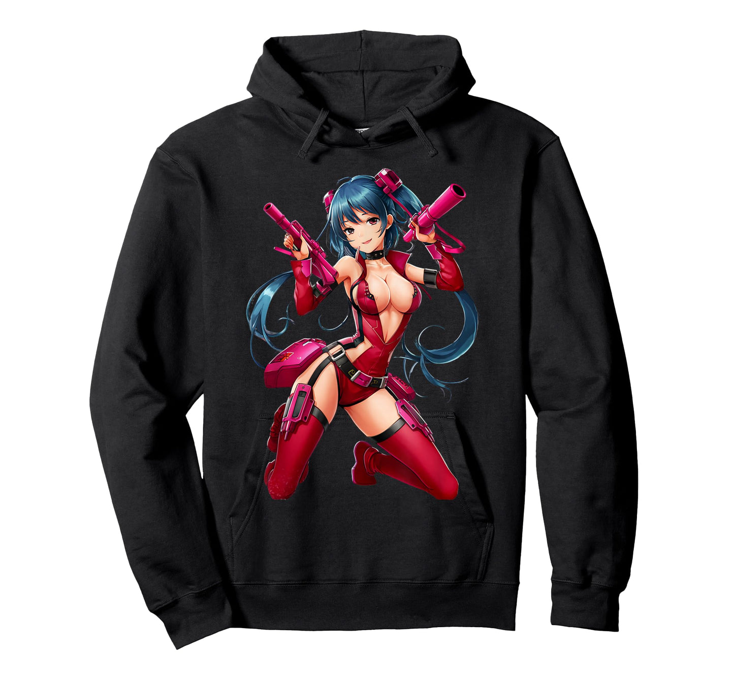 Waifu Sexy Anime Girl Horns Cyberpunk Japanese Manga Cosplay T-Shirt