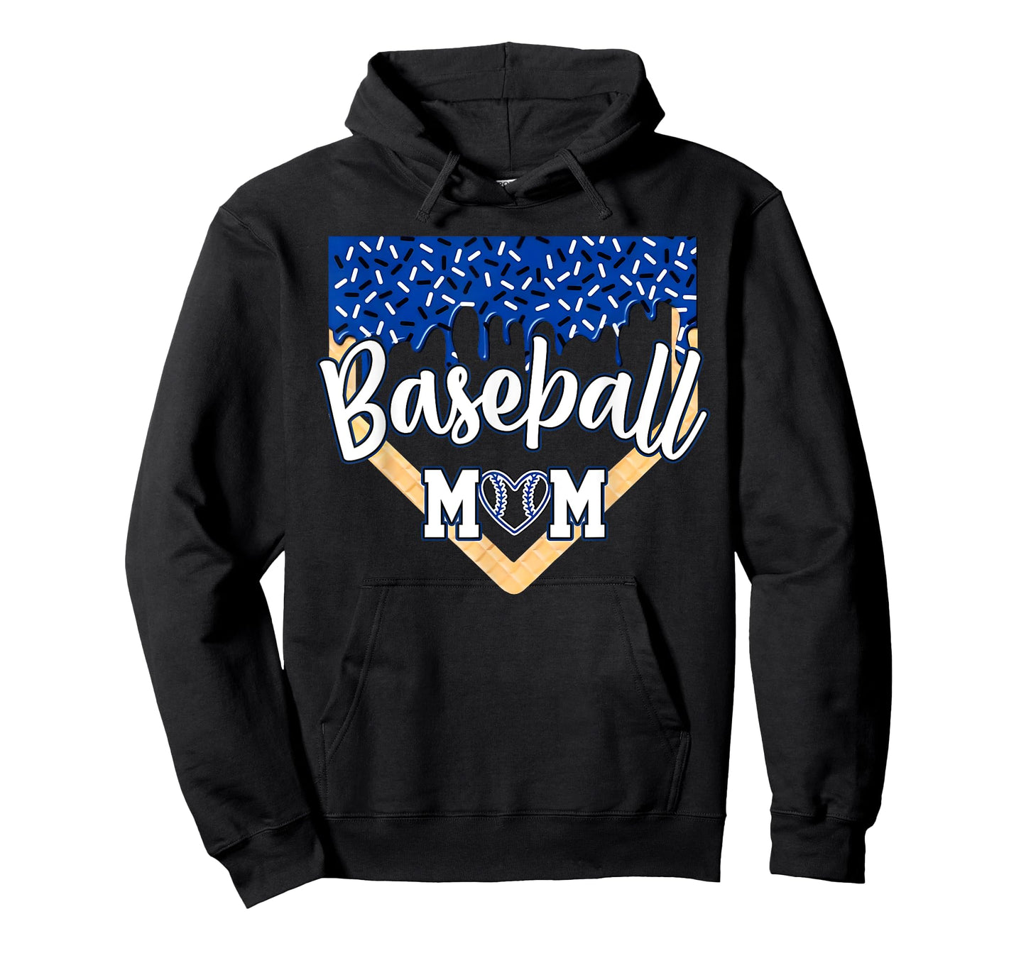 Baseball Mom Home Plate Ice Cream Drip with Sprinkles T-Shirt