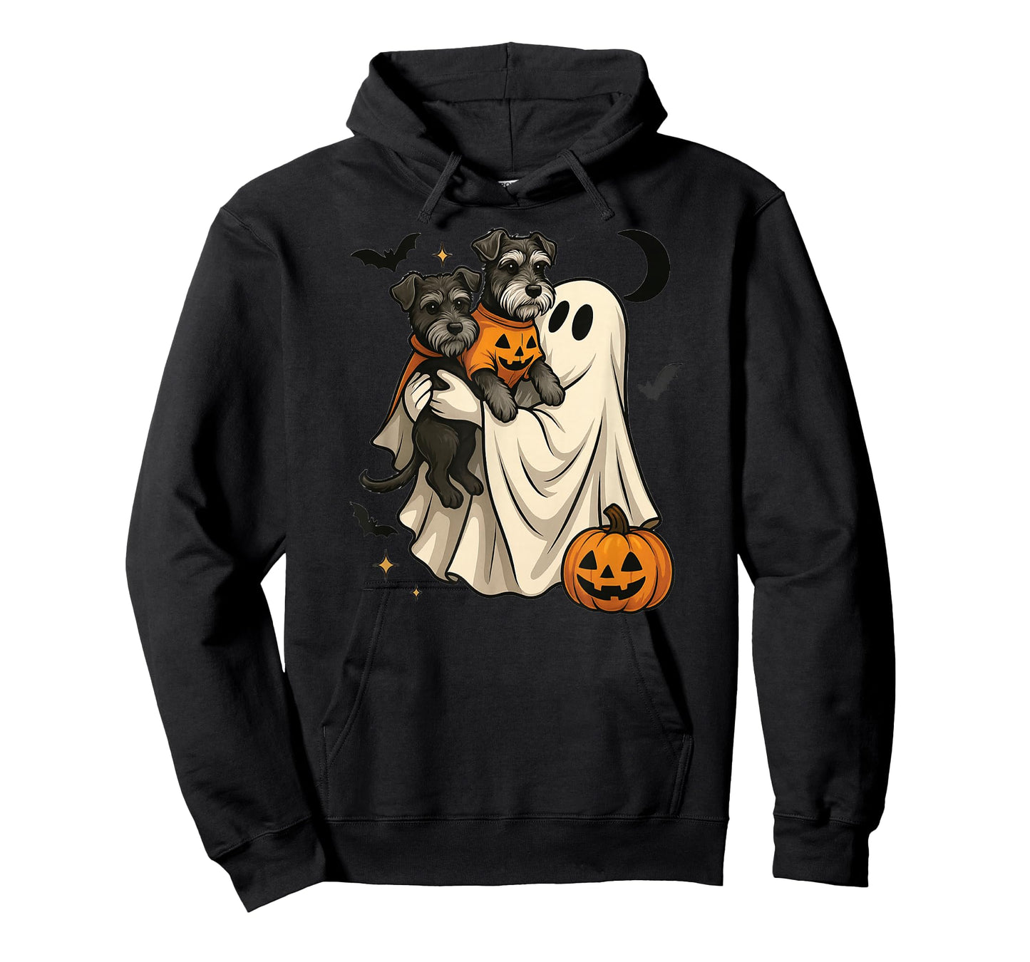 Ghost Miniature Schnauzer Dog Halloween T-Shirt