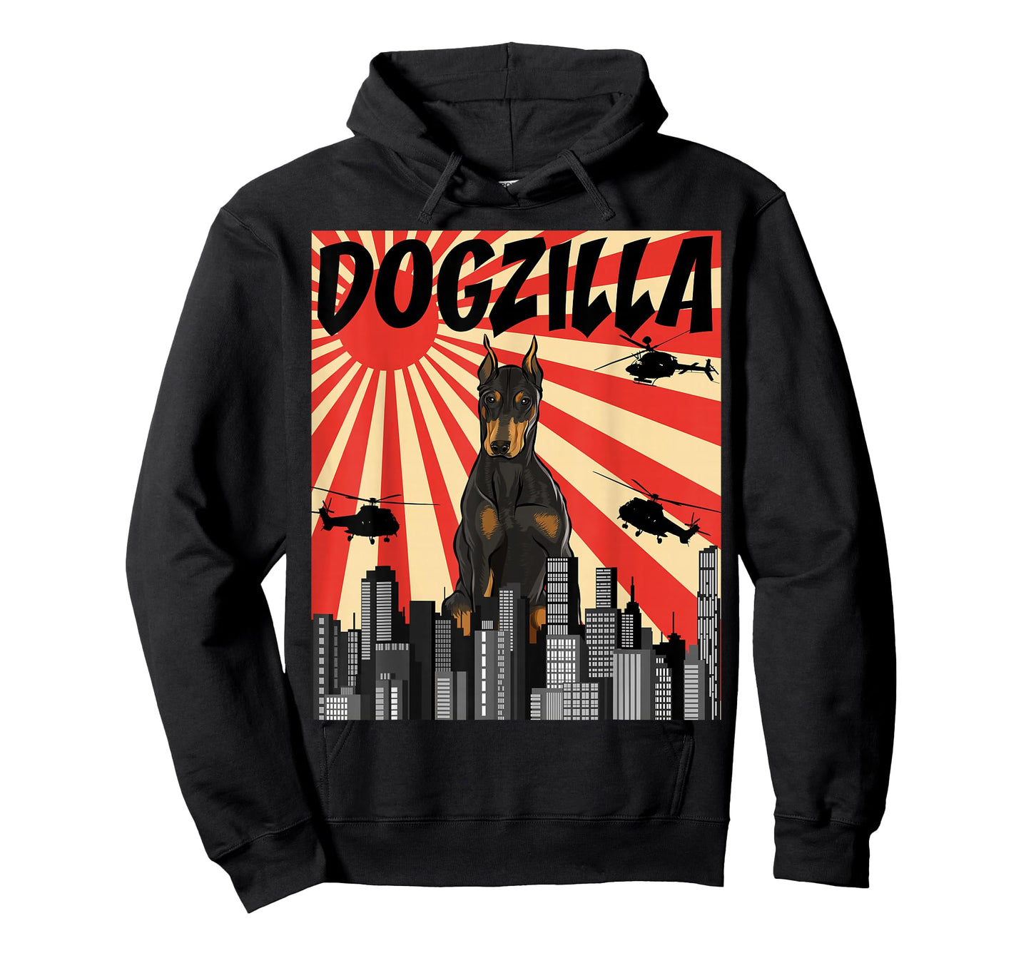 Funny Retro Japanese Dogzilla Doberman Pinscher T-Shirt