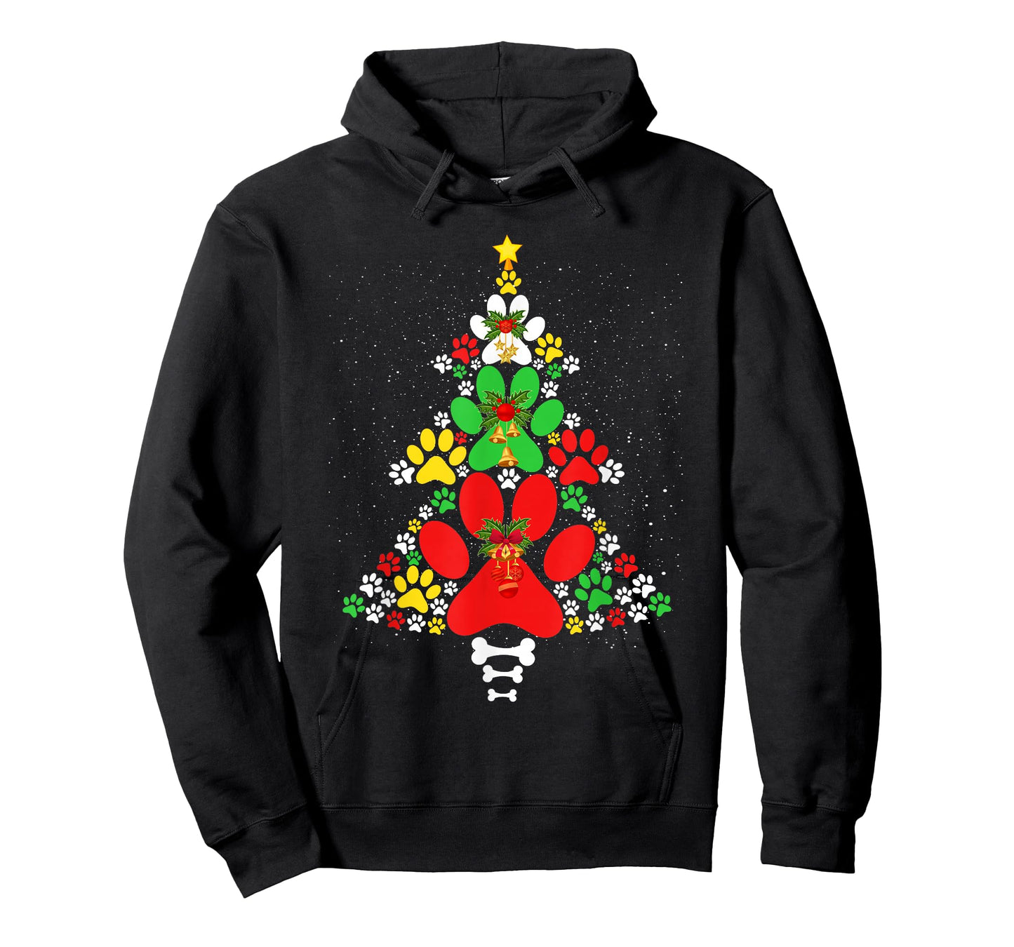 Cute Dog Paws Print Christmas Tree Shirt Dog Lover T-Shirt