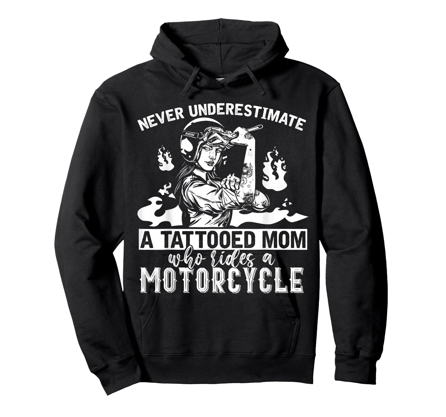 Never Underestimate A Tattooed Mom Motorcycle Biker T-Shirt