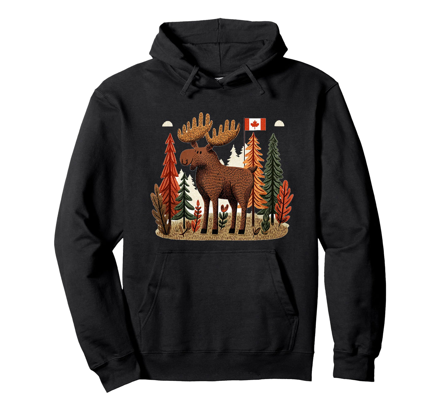 Patriotic Moose Costume with Canada Flag T-Shirt