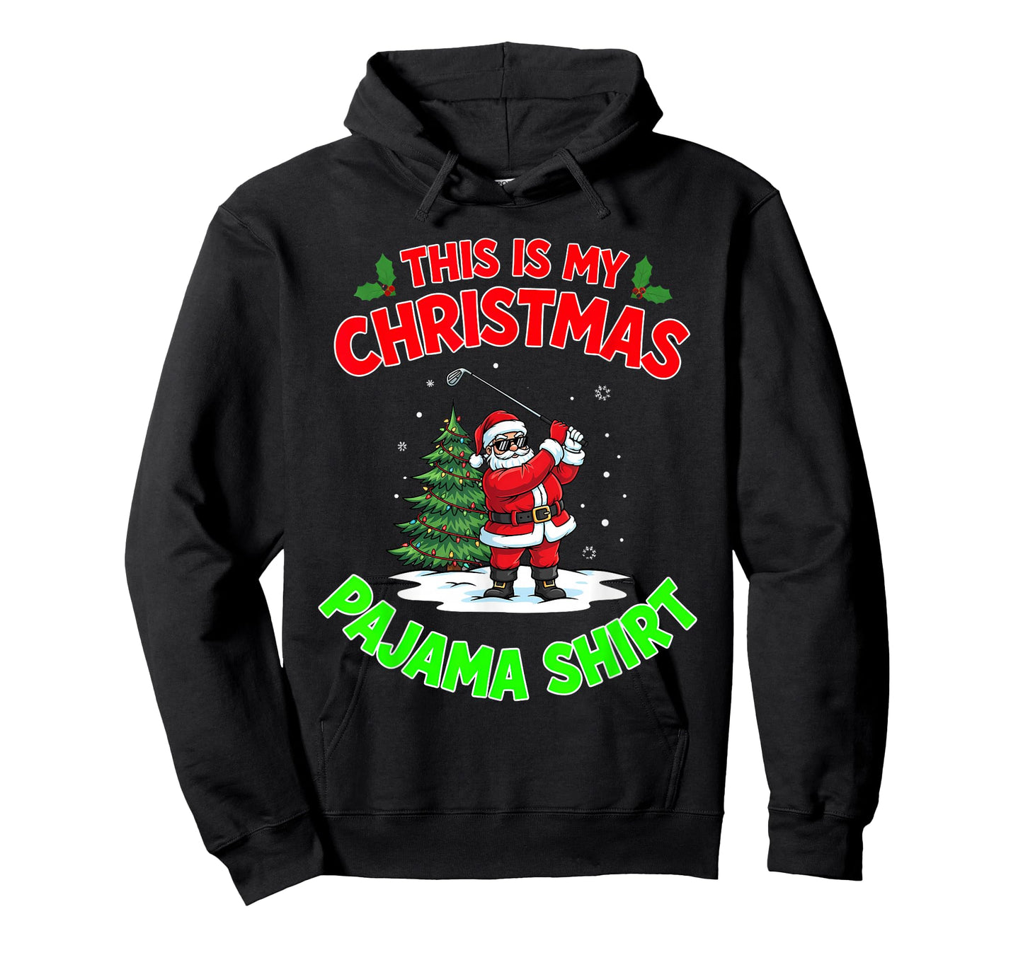 This is My Christmas Pajama Santa Claus Playing Golfing T-Shirt