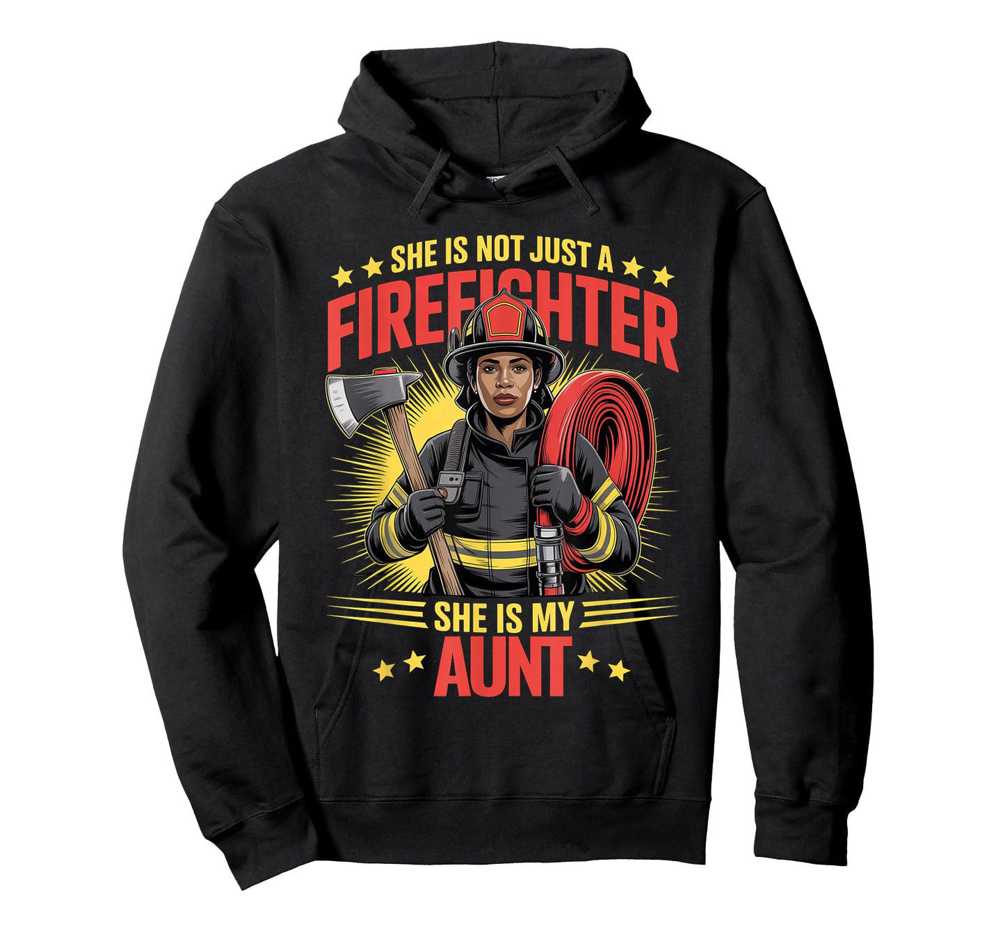 Black Woman Firefighter Aunt TiTi Auntie Black Graduation T-Shirt