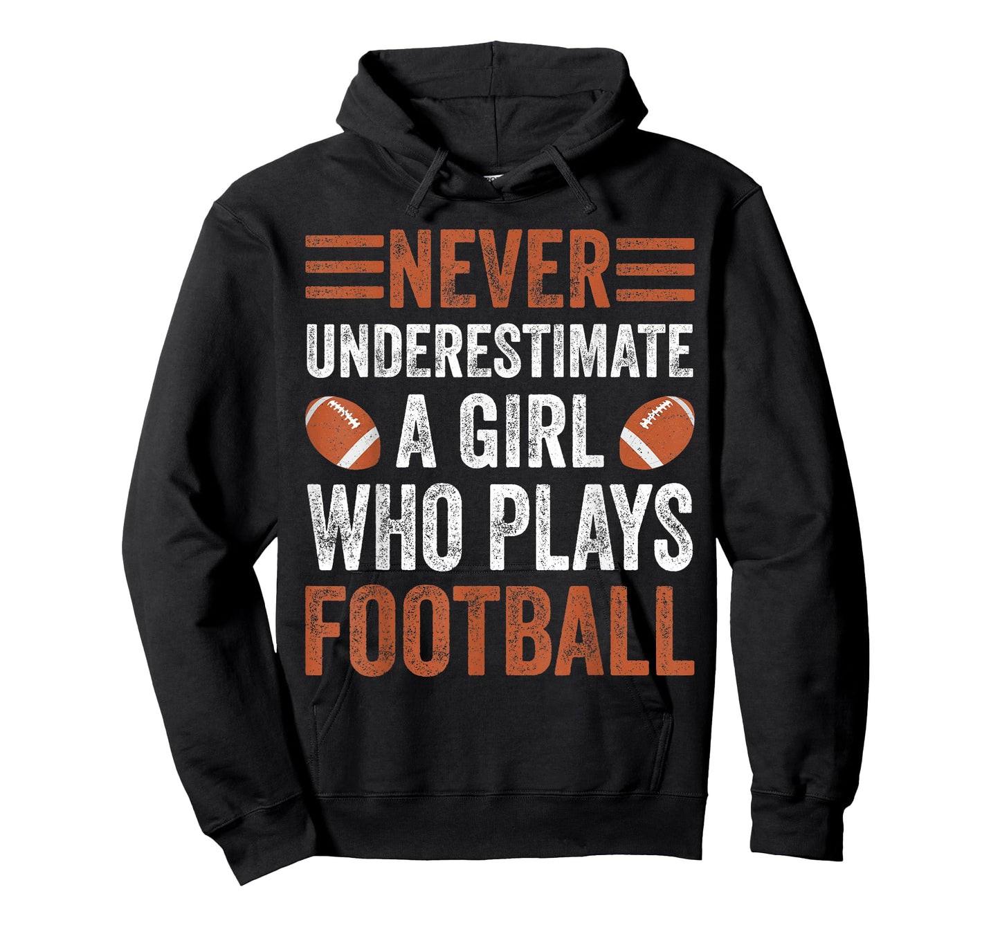Never Underestimate a Girl Who Plays Football T-Shirt
