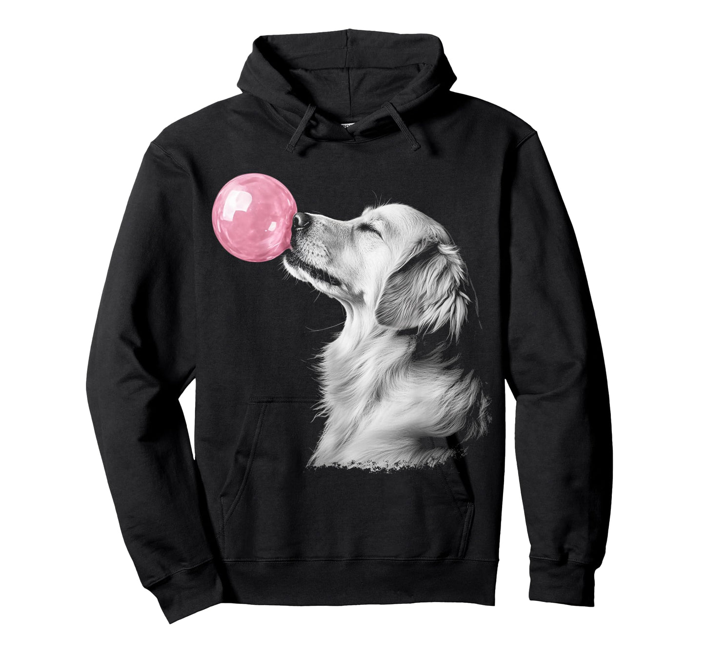 Golden Retriever Blowing Bubble Gum Pink T-Shirt