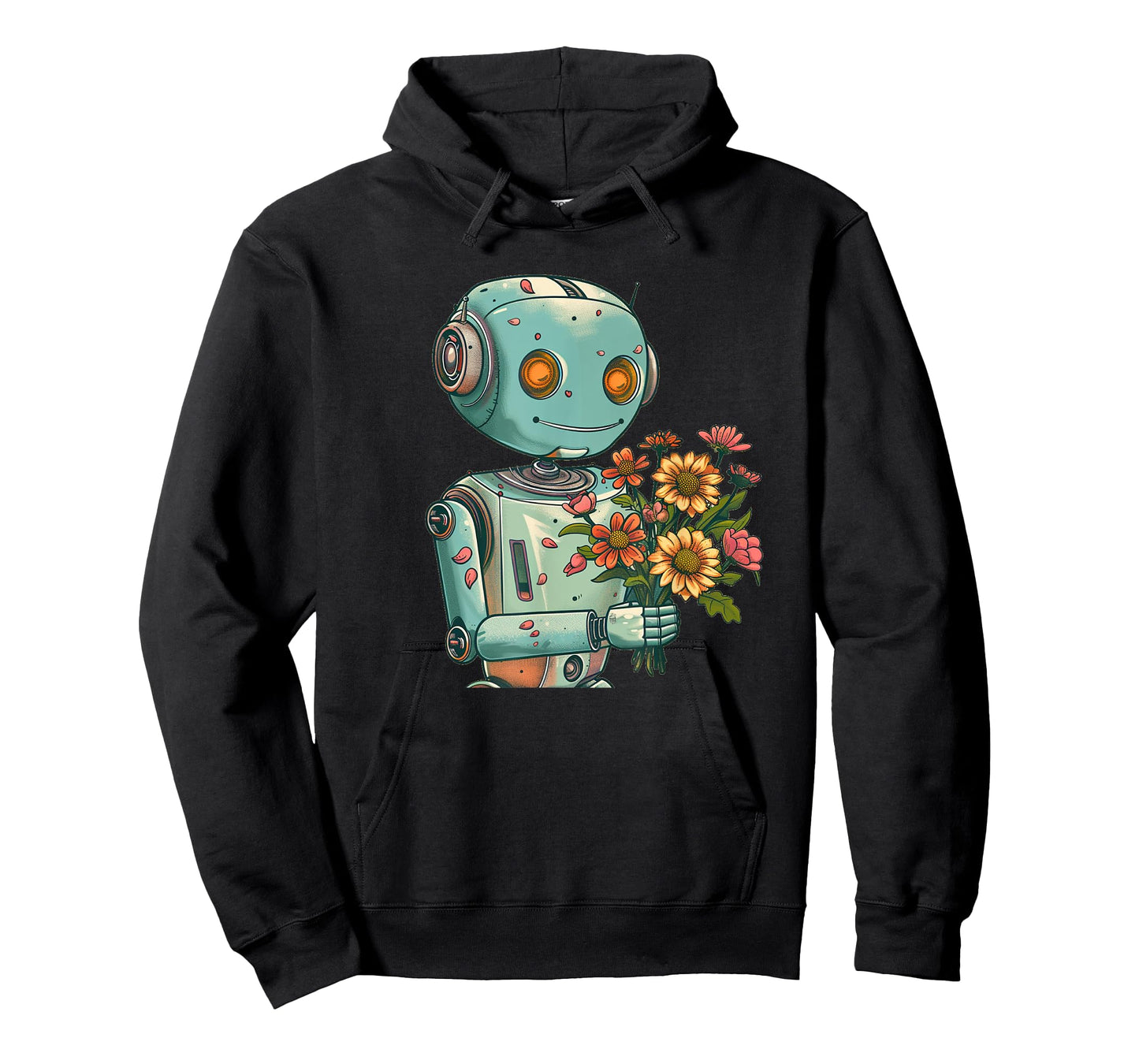 Robot with Bloom and Flowers Outfit for Boys and Girls T-Shirt