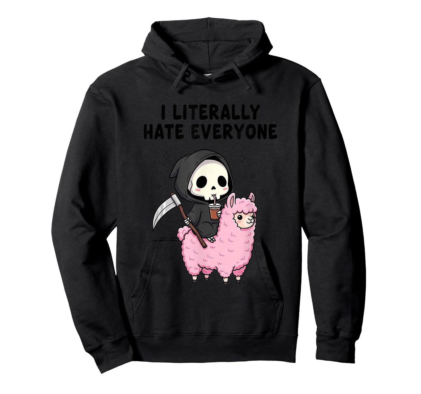 I Literally Hate Everyone Grim Reaper Llama T-Shirt