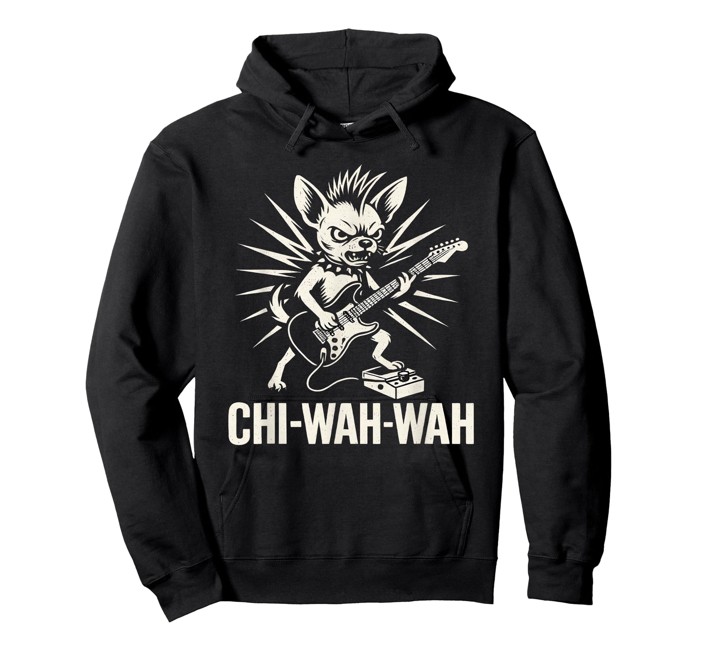 Chihuahua Dog Guitarist Wah Pedal Punk Rocker Music T-Shirt