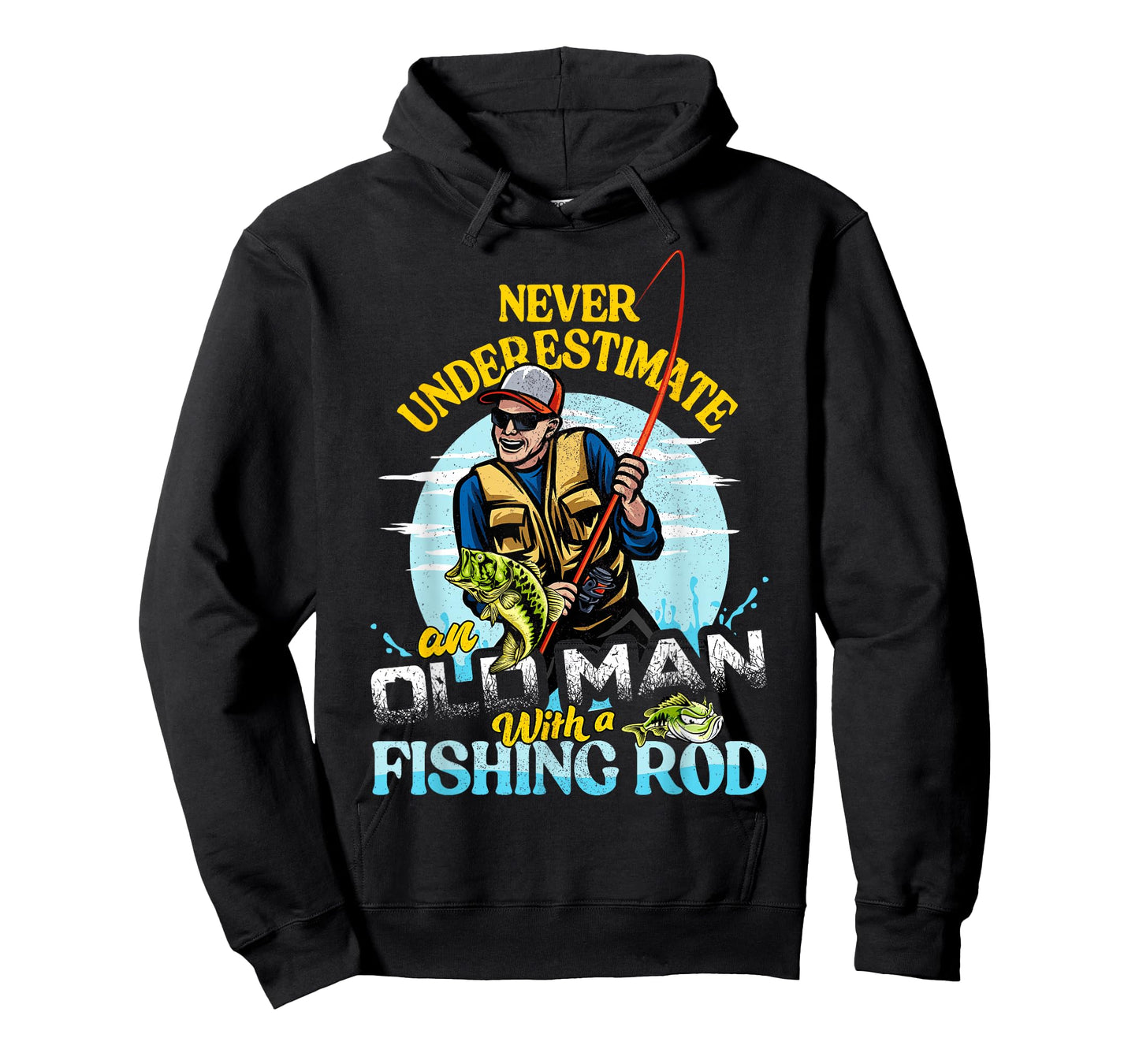 Bass Fishing Birthday Tee Never Underestimate An Old Man T-Shirt