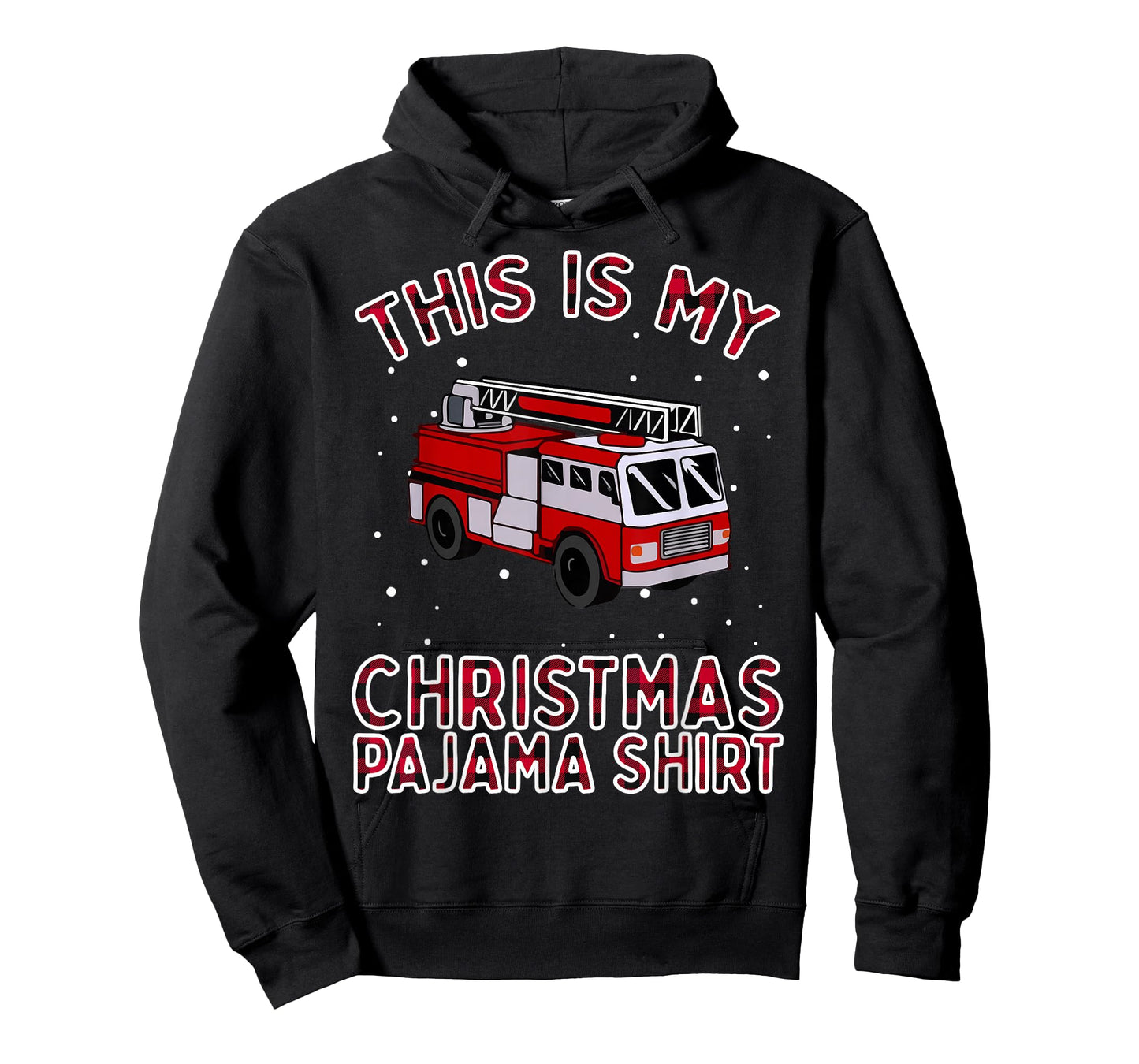 Firefighter Christmas Pajama - Fire Truck Funny Fireman Gift T-Shirt