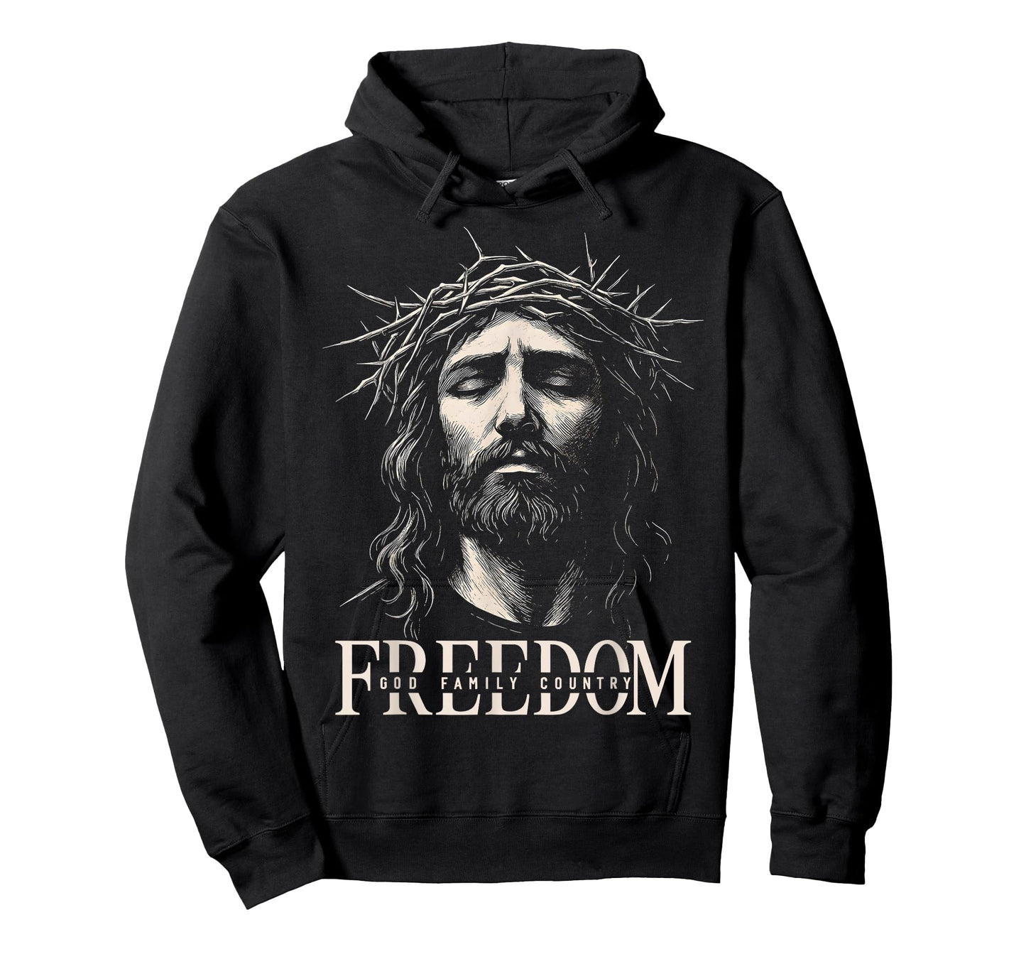 HUGvyn Freedom Jesus Christian Face Crown God Family Country T-Shirt