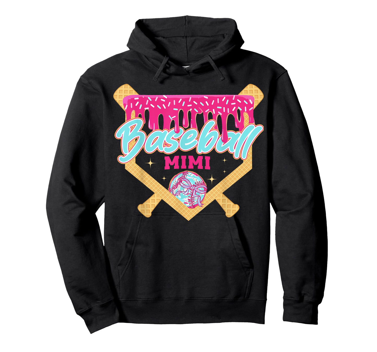 Baseball Mimi Drip Ice Cream Baseball Season Mother's Day T-Shirt