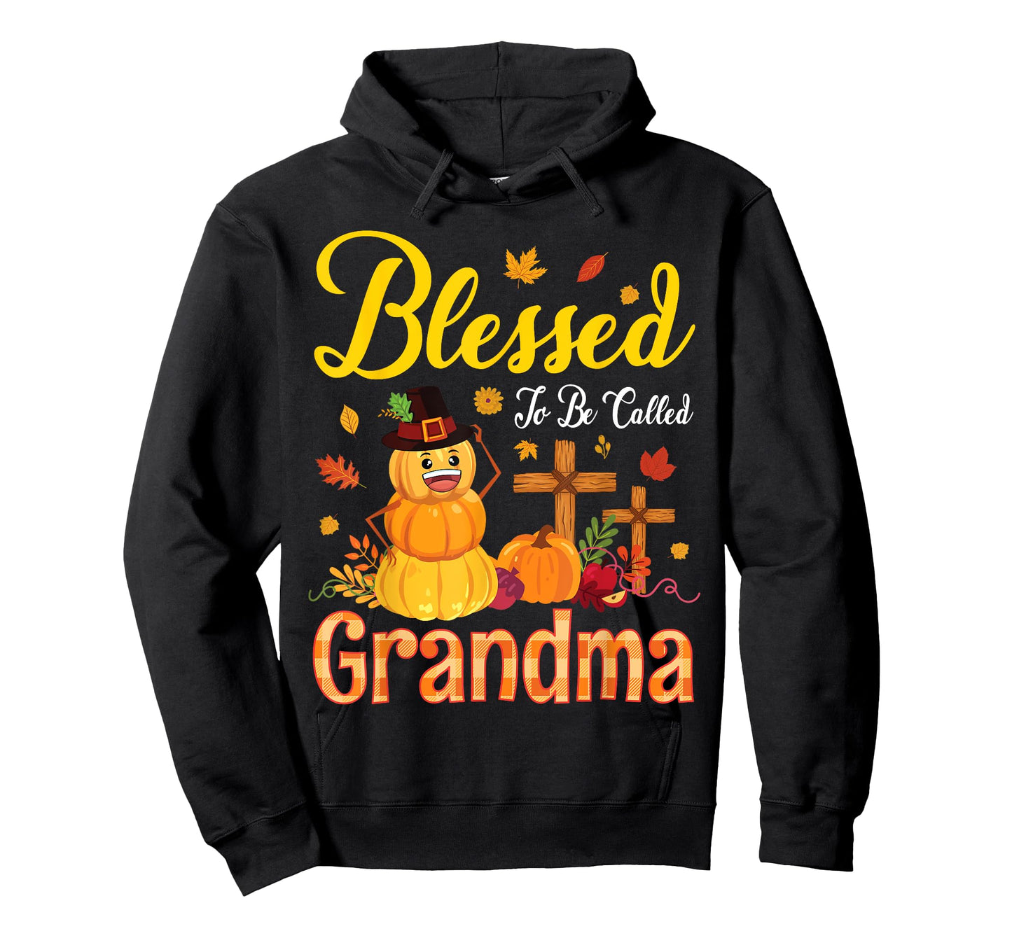 Flower Fruits Pumpkin Pilgrim Blessed To Be Called Grandma T-Shirt