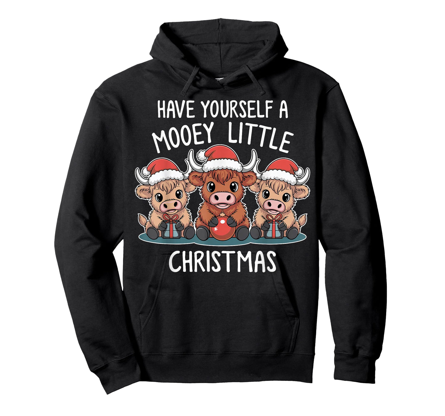 Have Yourself A Mooey Little Christmas Highland Cow Baby T-Shirt
