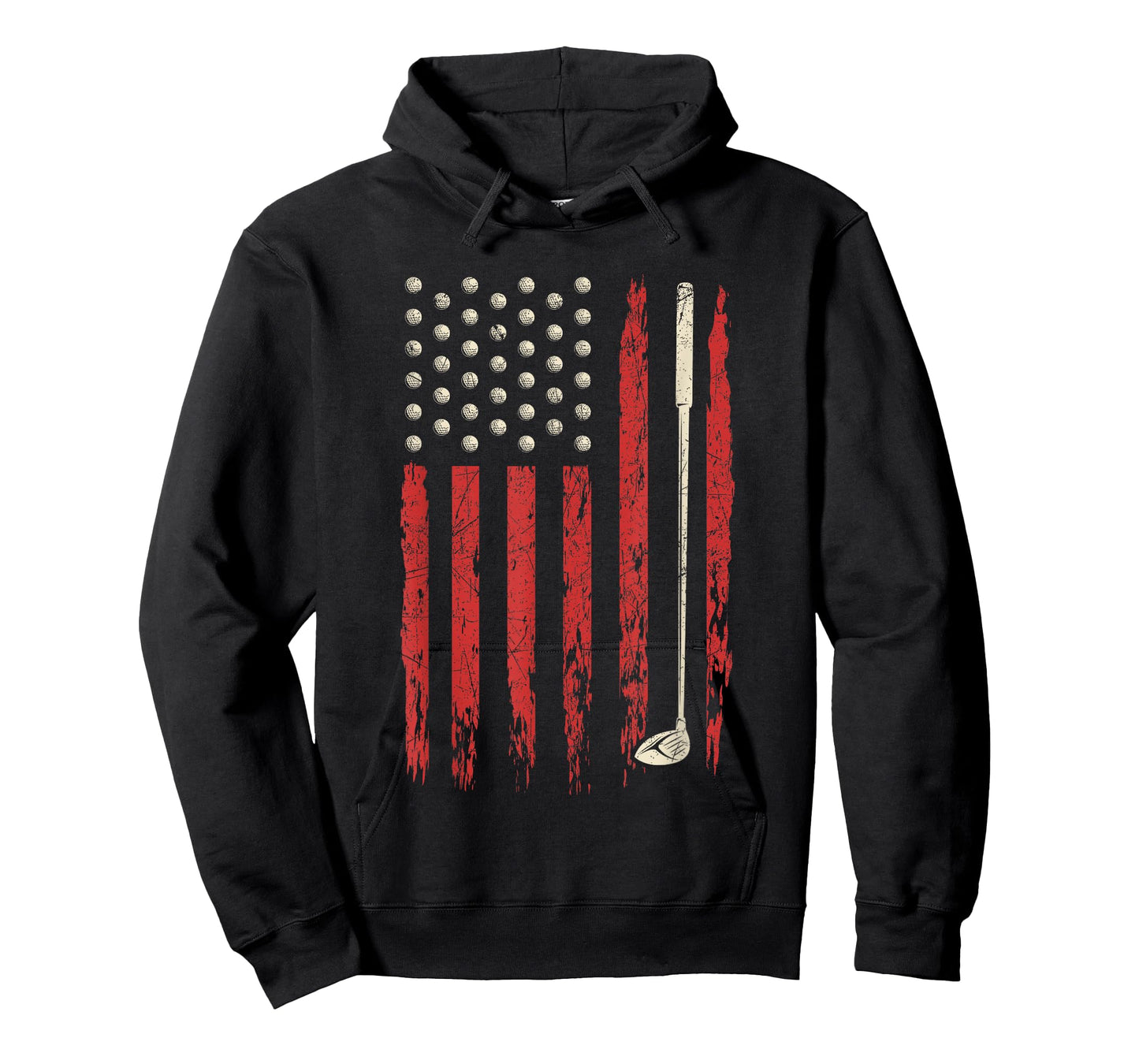 Patriotic American Flag Golf Vintage USA Flag Golfer Men T-Shirt