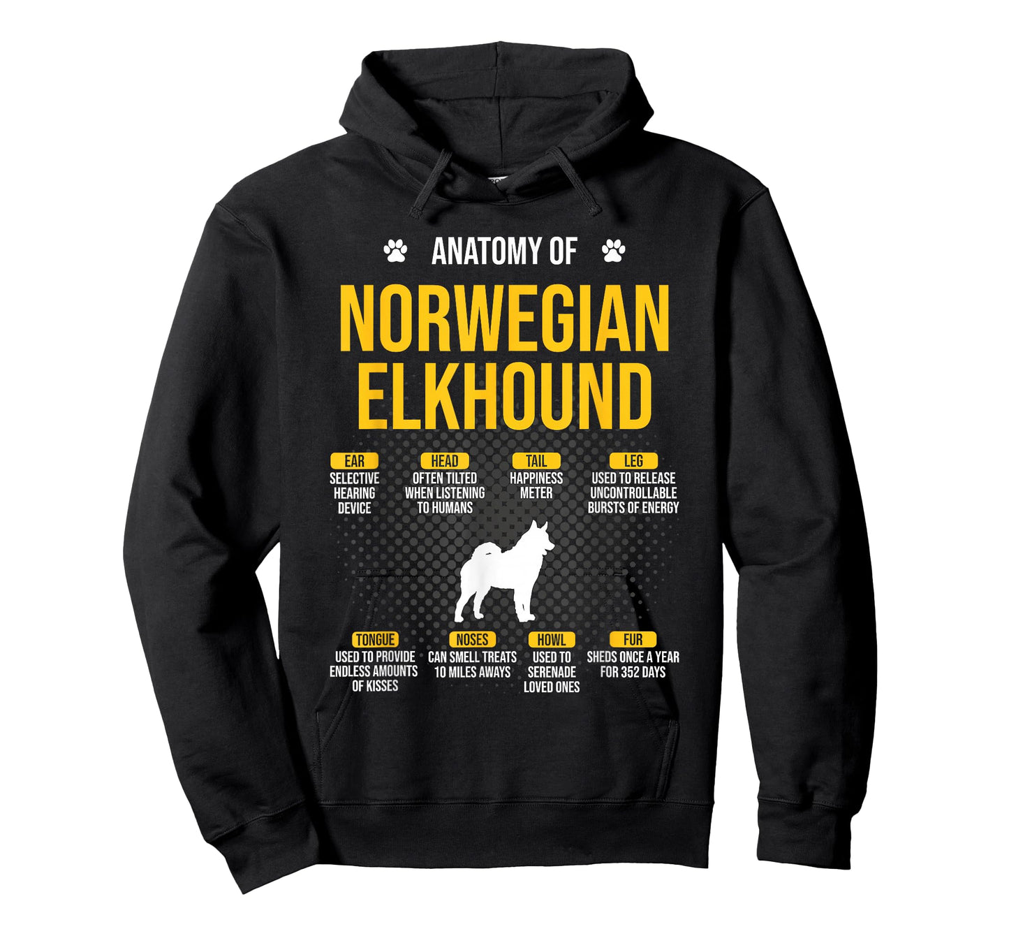 Anatomy Of Norwegian Elkhound Dog Lover T-Shirt for Men Women