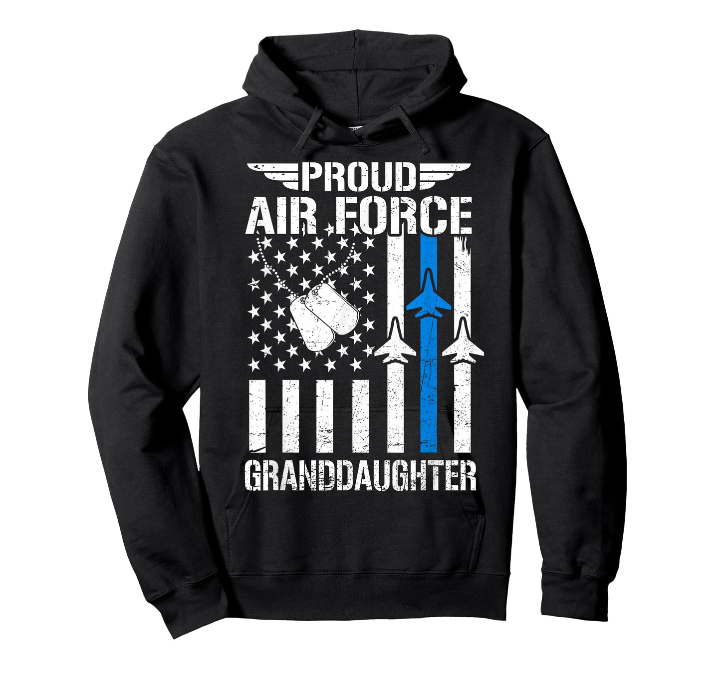 Proud US Air Force Granddaughter USAF Veteran Flag American T-Shirt