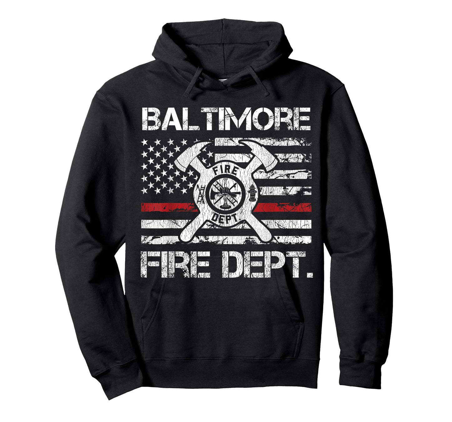 Baltimore Maryland Fire Department Thin Red Line Logo T-Shirt