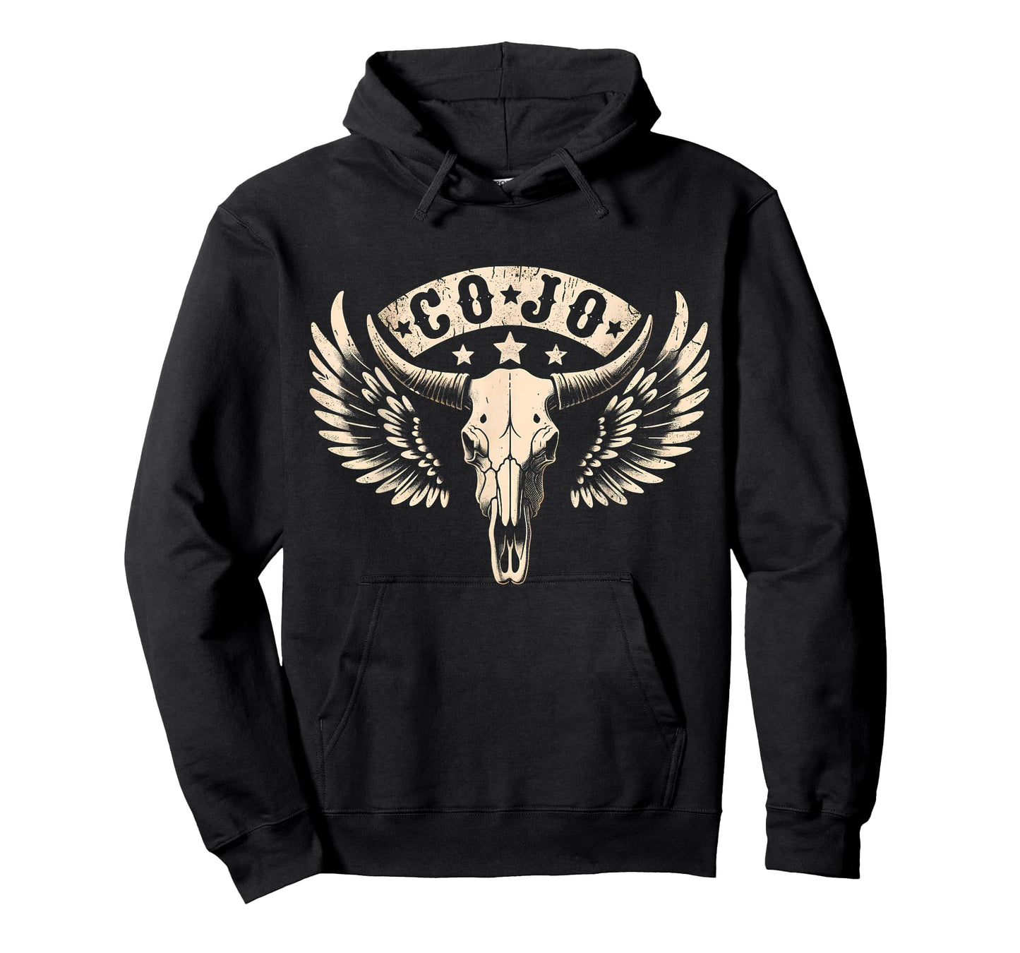 Distressed Cojo Name & Bull-Skull Retro Country Music T-Shirt