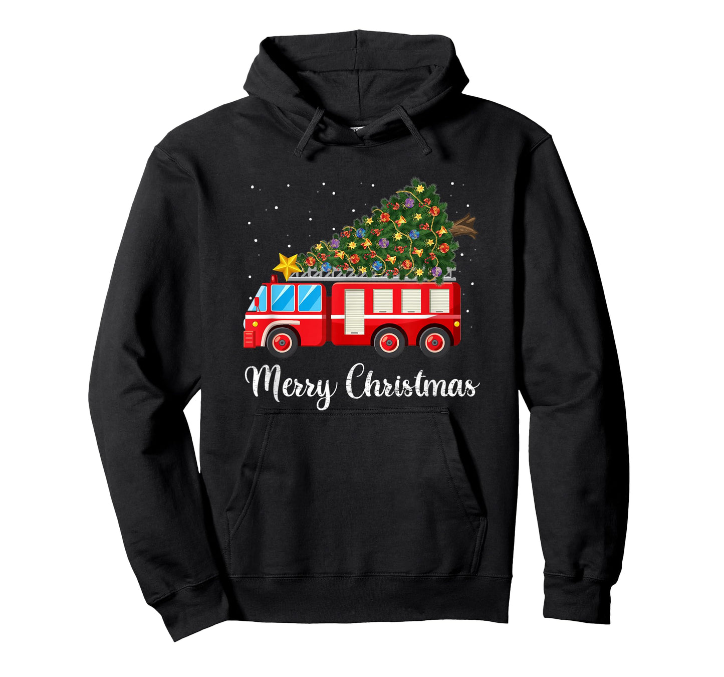 Firefighter Fire Truck Christmas Tree Fire Truck Xmas Gift T-Shirt