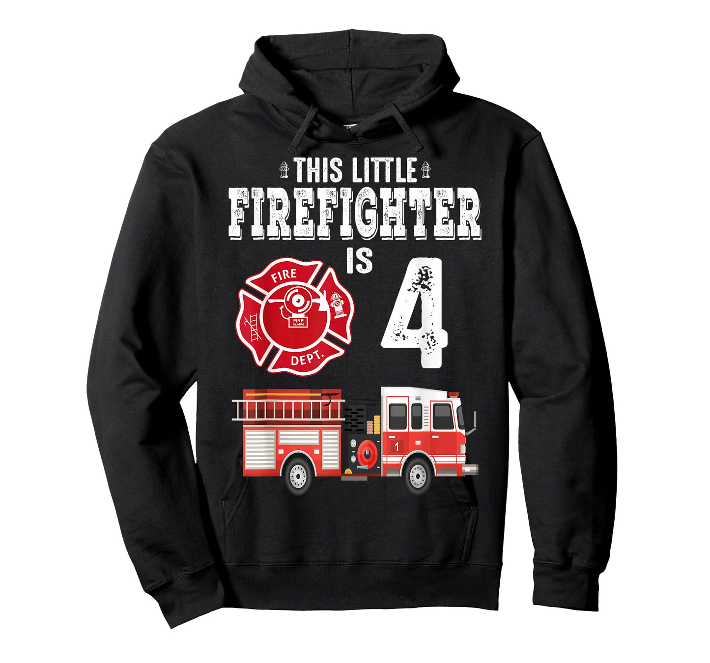 Sound The Alarm I'm 4 Funny Future Firefighter Birthday T-Shirt
