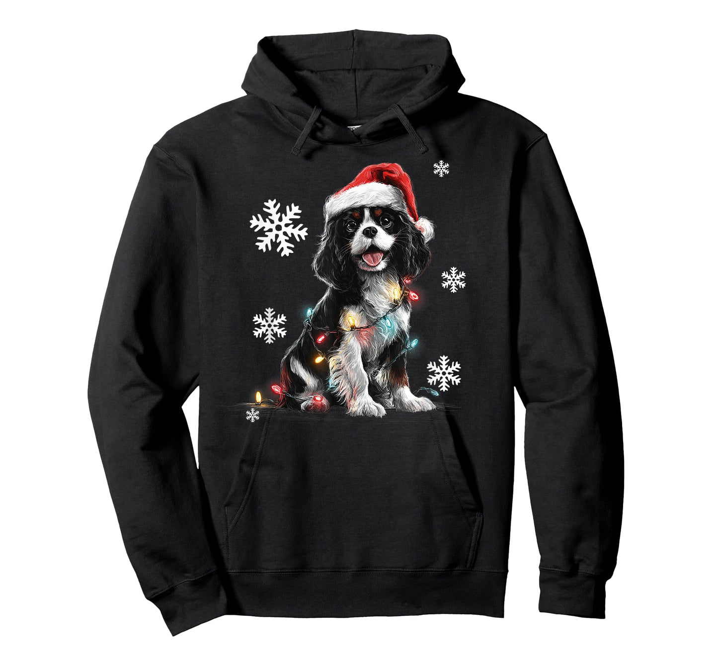 Cute Cavalier King Charles Spaniel Christmas Lights Xmas Dog T-Shirt