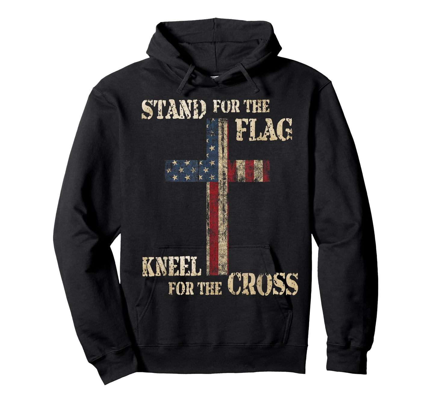STAND FOR THE FLAG KNEEL FOR THE CROSS - Faith US Patriotic T-Shirt