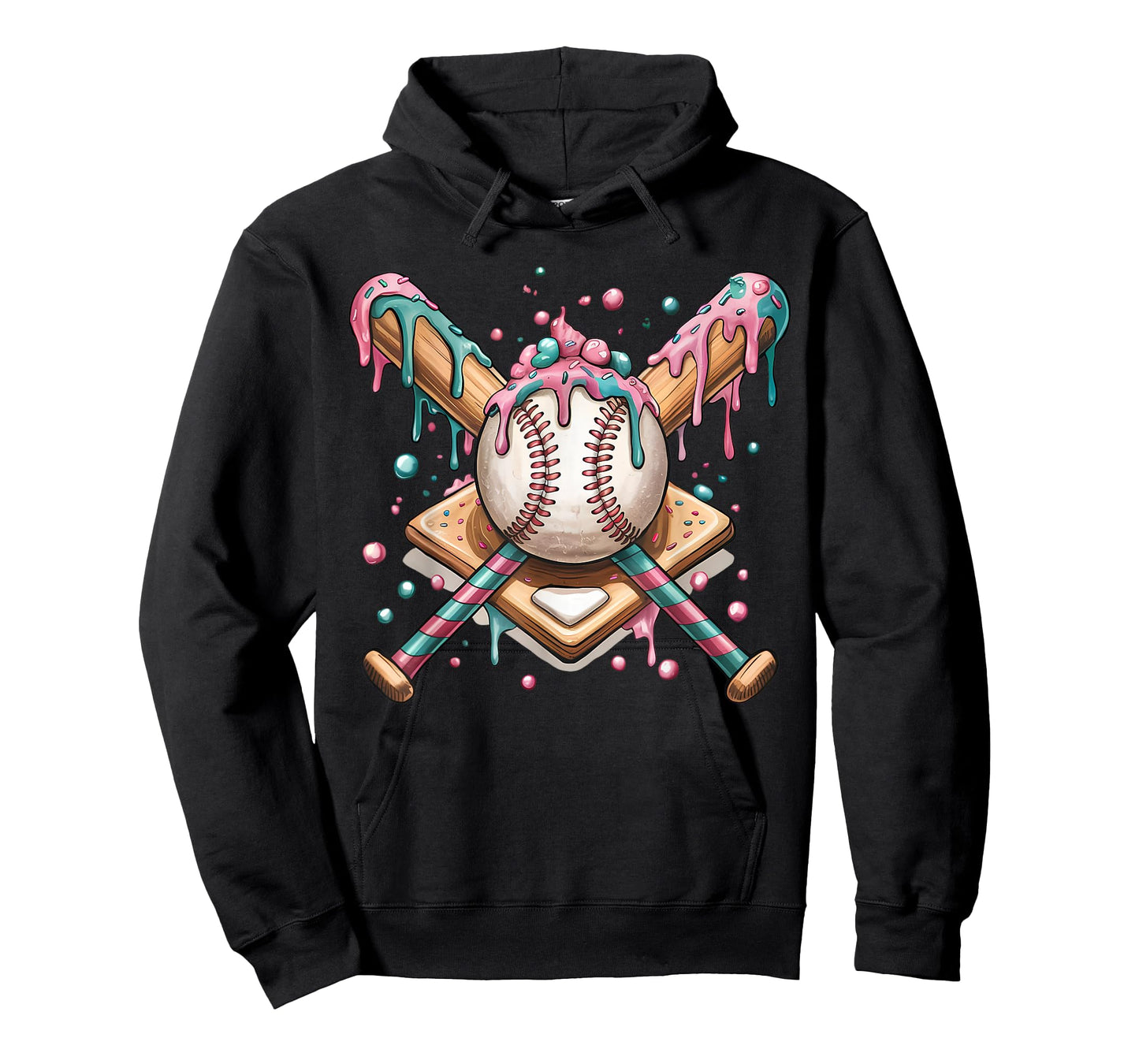 Cool Sport Baseball Home Plate Drip With Sprinkles Drip T-Shirt