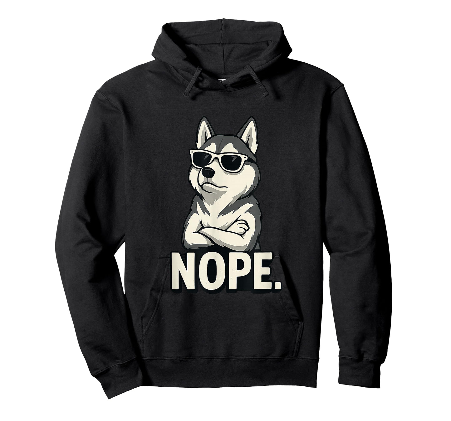 Funny Nope Siberian Husky Wearing Sunglasses Stubborn T-Shirt