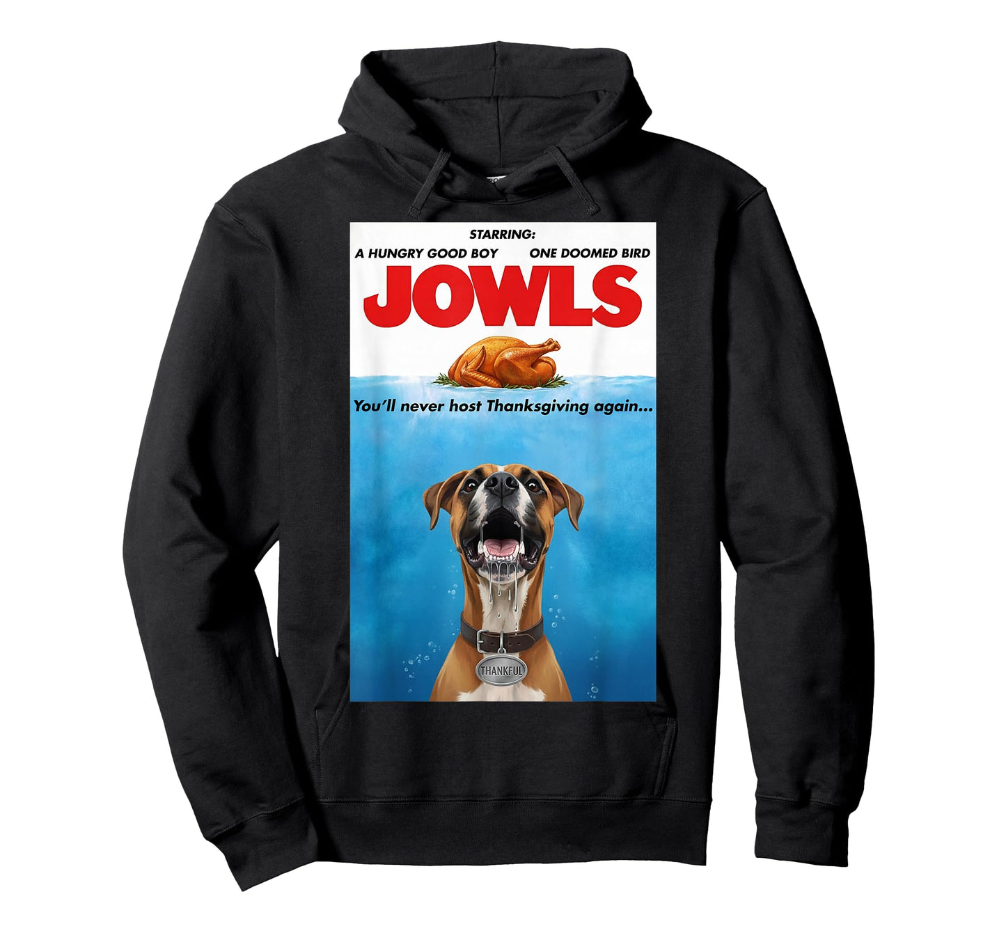 Funny Jowls Thanksgiving Boxer and Turkey T-Shirt
