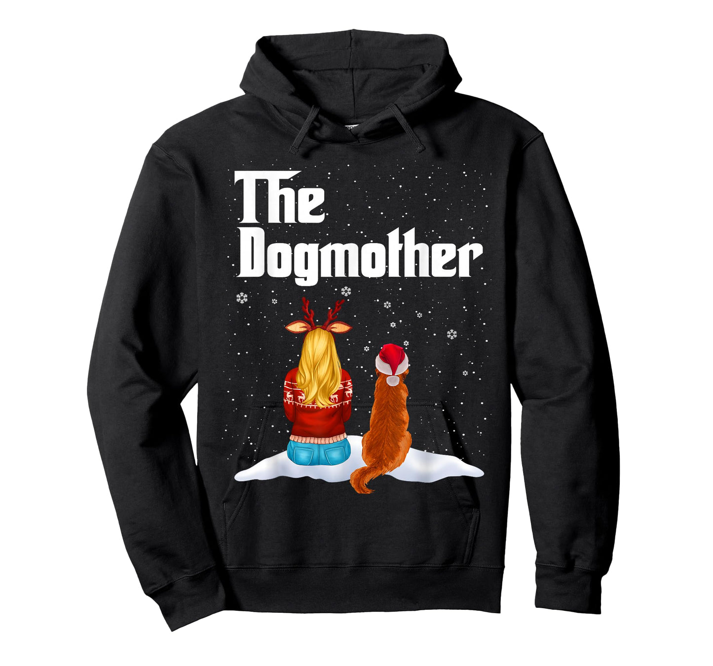 The Dogmother Golden Retriever Dog Mom Christmas Puppy Xmas T-Shirt