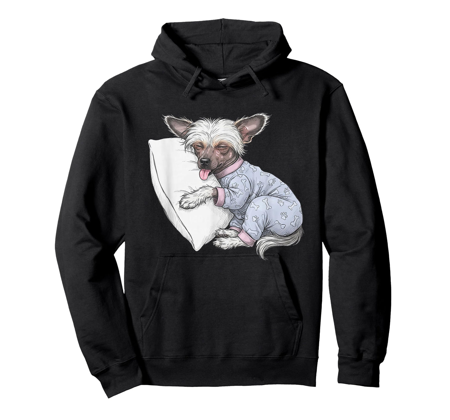 Funny Sleepy Chinese Crested Dog Pajama Women And Girls T-Shirt