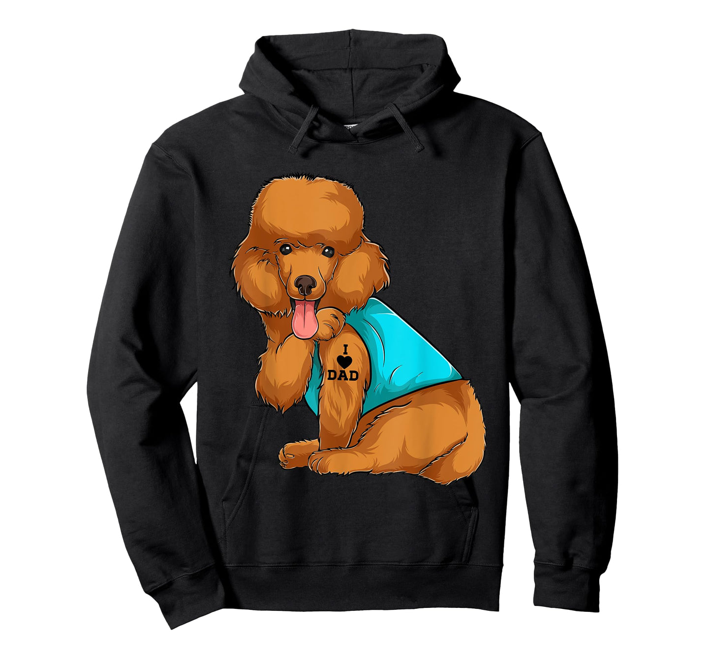 Poodle I Love Dad Tattoo Apparel, Dog Dad Gifts Dads T-Shirt for Men Women