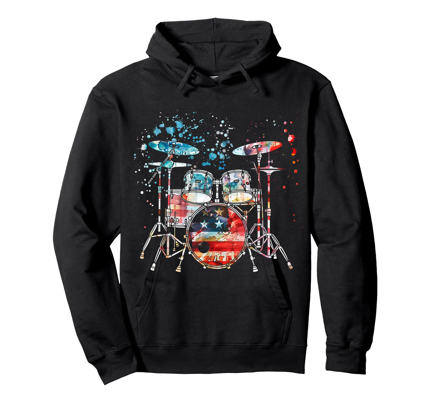Drummer US Flag Drum Set Country Music Patriotic T-Shirt