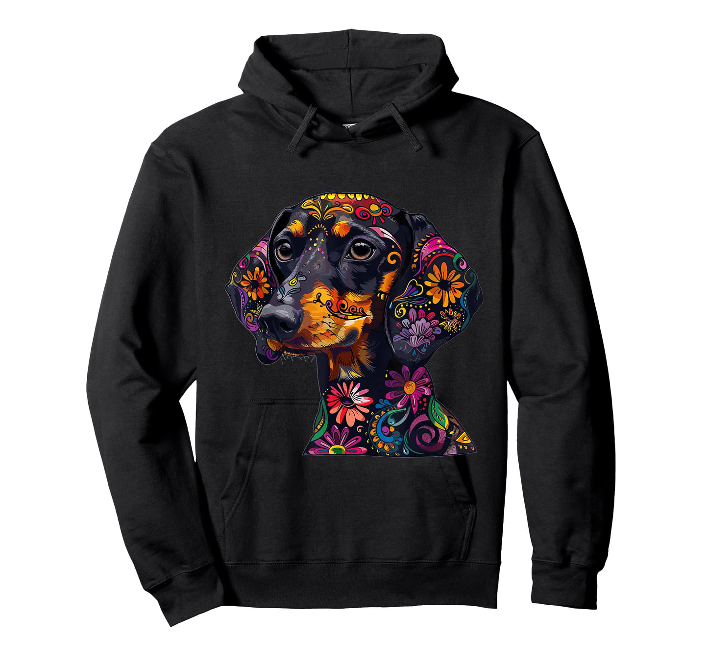 Dachshund Sugar Skull Dia De Los Muertos Graphic T-Shirt