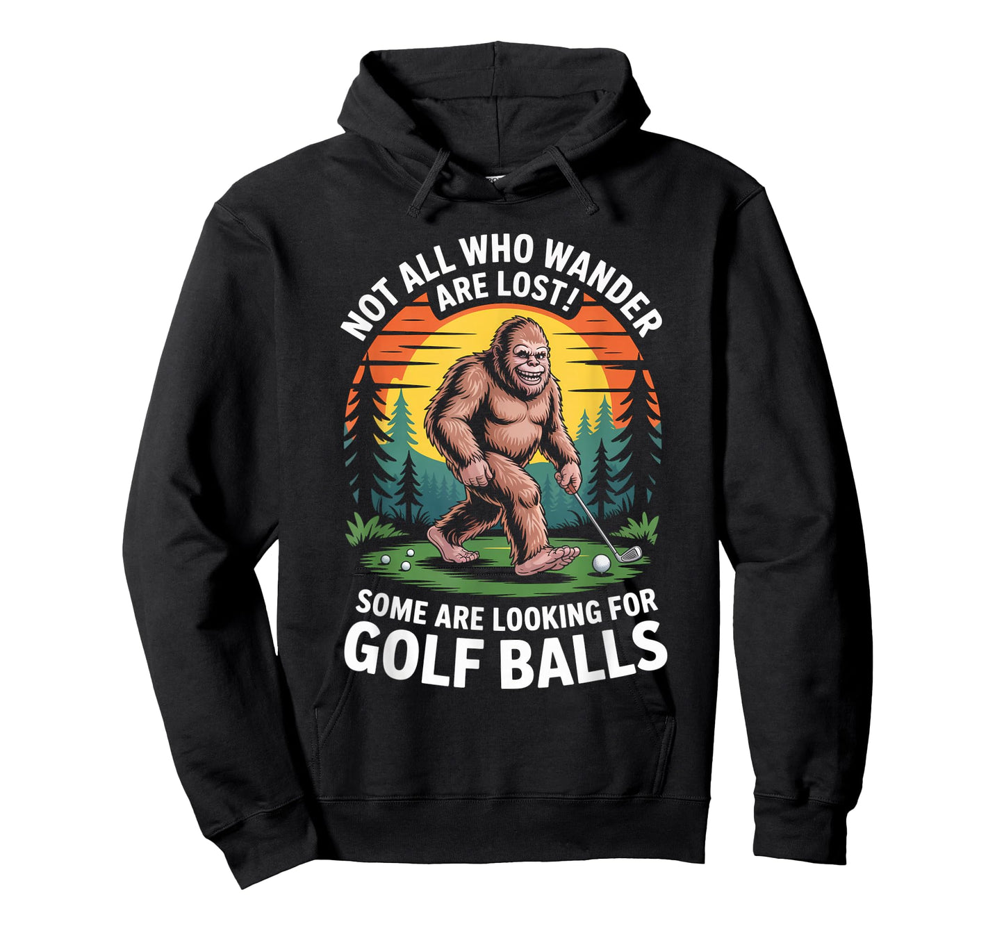 Funny Bigfoot Golf Pun Graphic Retro Humor T-Shirt
