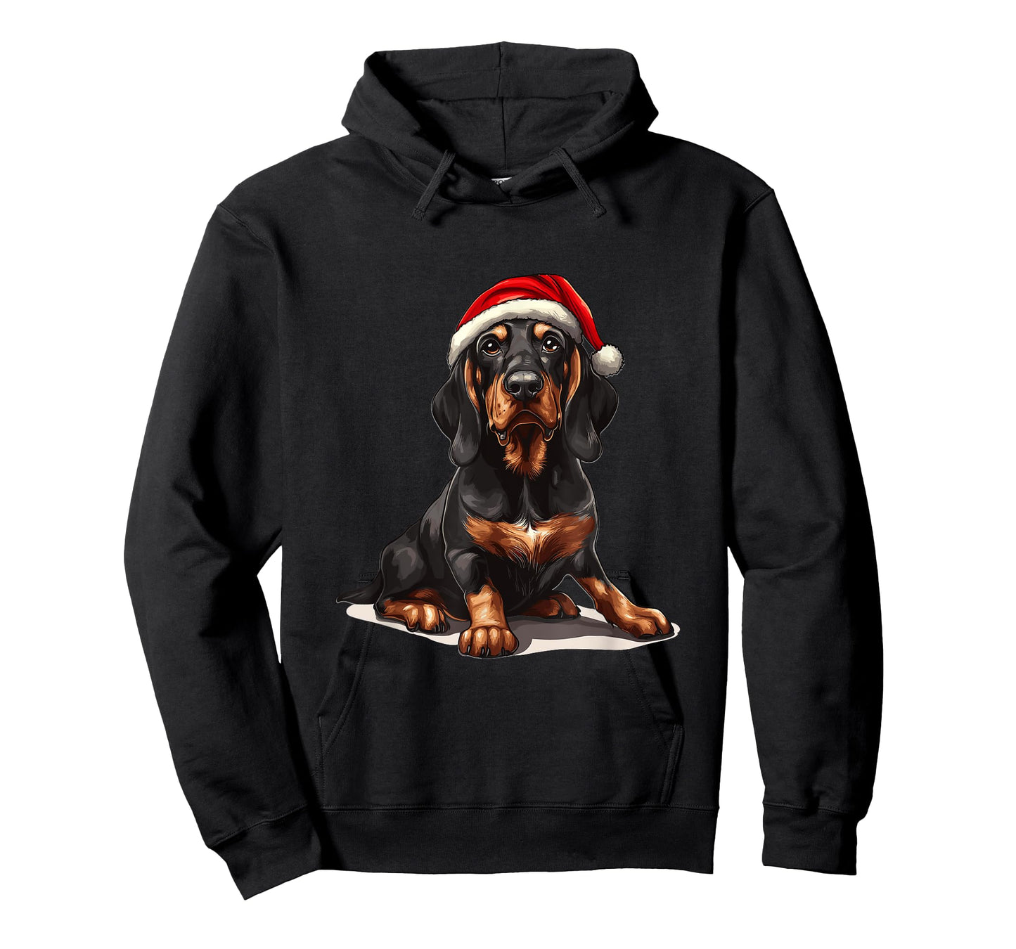 Cute Black And Tan Coonhound Dog Christmas Merry X-mas T-Shirt