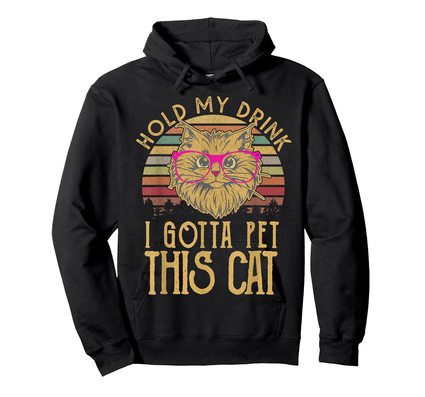 Hold My Drink I Have To Pet This Cat Funny kitten Lover Gift Men Women T-Shirt