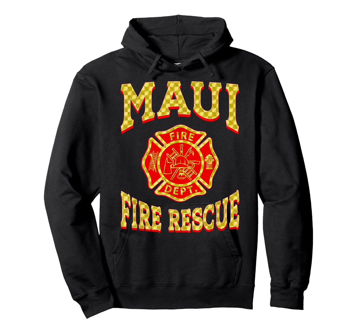 Retro Maui Fire Department Flag Hawaii Firefighter T-Shirt